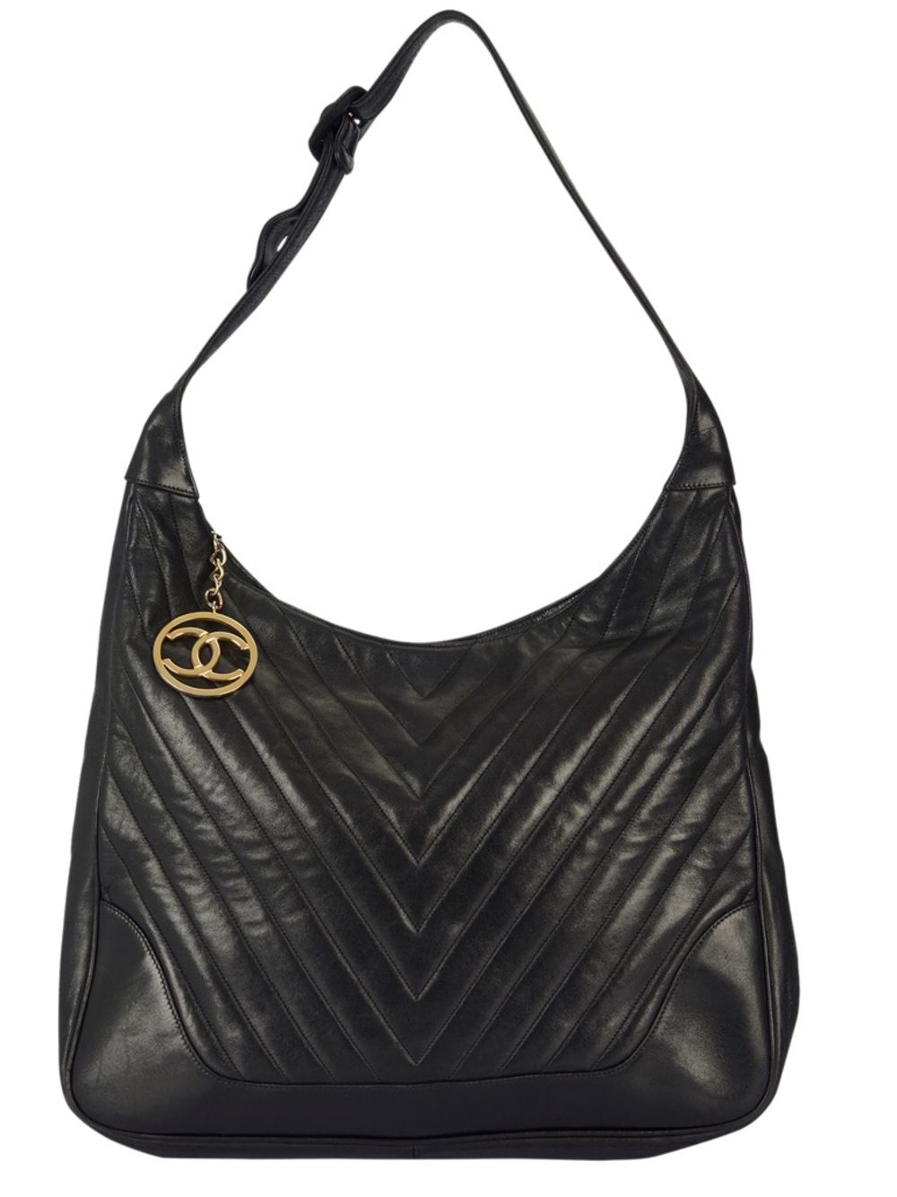 CHANEL CHEVRON VINTAGE TOTE HOBO BAG - Picture 12 of 13